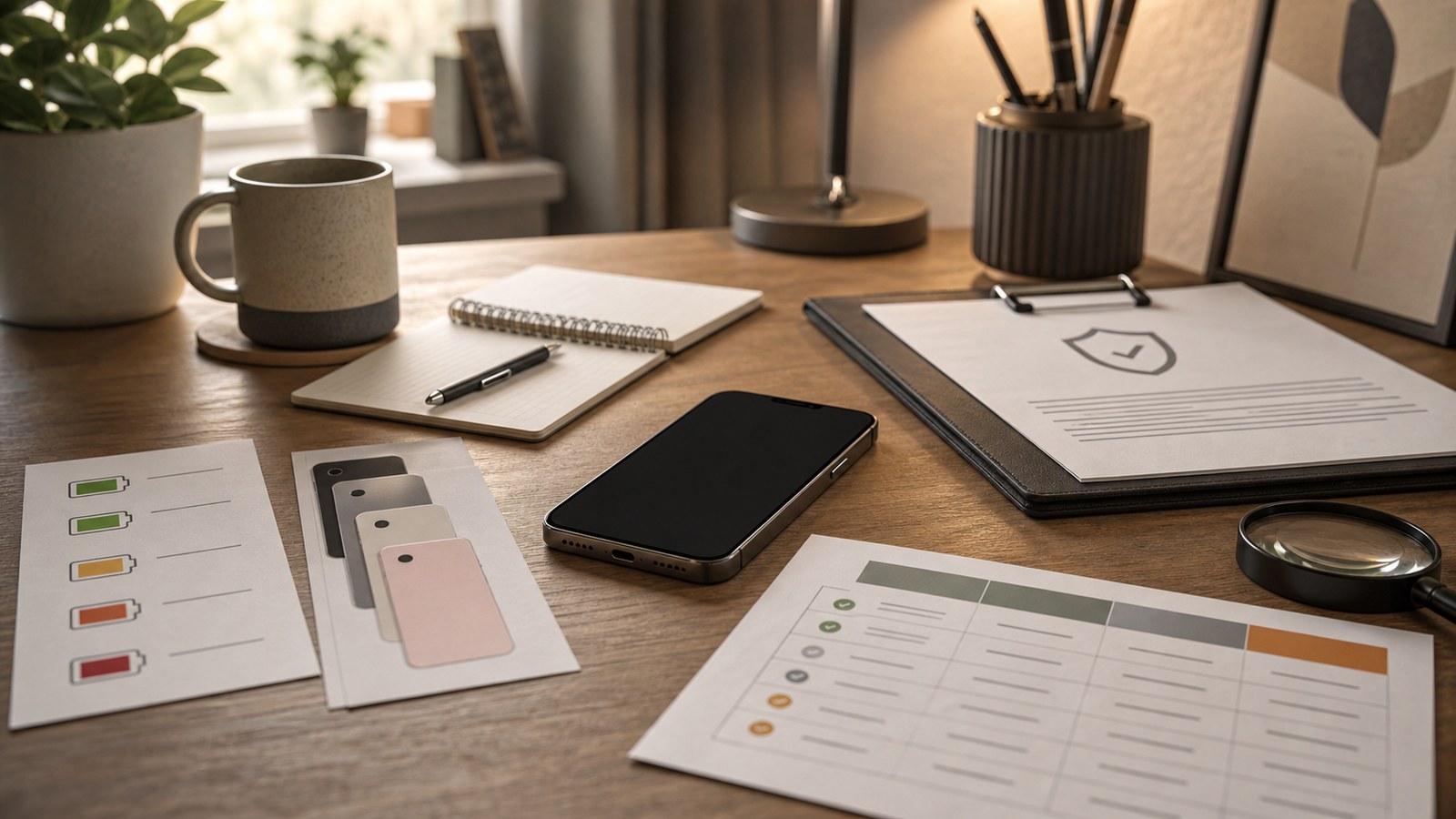 Refurbished iPhone deal checks arranged on a Goofed editorial desk